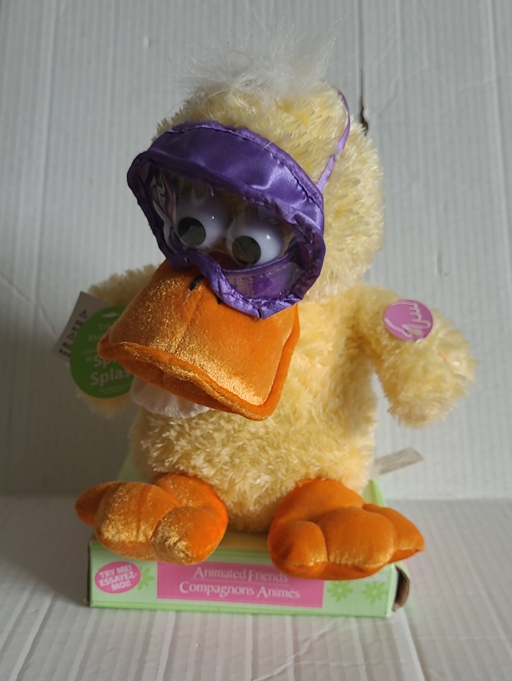 Vintage Dan Dee Singing Animated Light-Up Duck Plush Splish Splash Bath (Works)